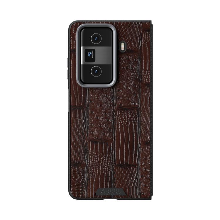 For Honor Magic Vs3 ABEEL Beast Pattern 6D Micro-Embossed MagSafe Genuine Leather Phone Case