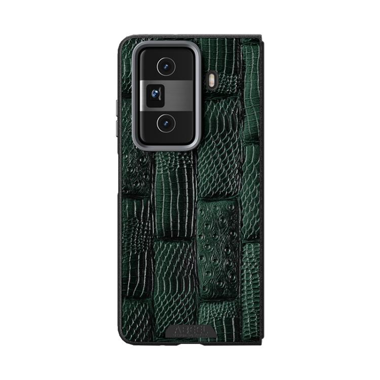 For Honor Magic Vs3 ABEEL Beast Pattern 6D Micro-Embossed MagSafe Genuine Leather Phone Case