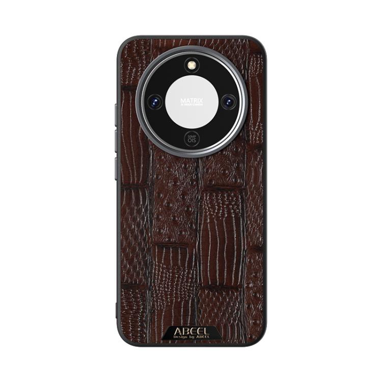 For Honor X70 5G ABEEL Beast Pattern 6D Micro-Embossed MagSafe Genuine Leather Phone Case