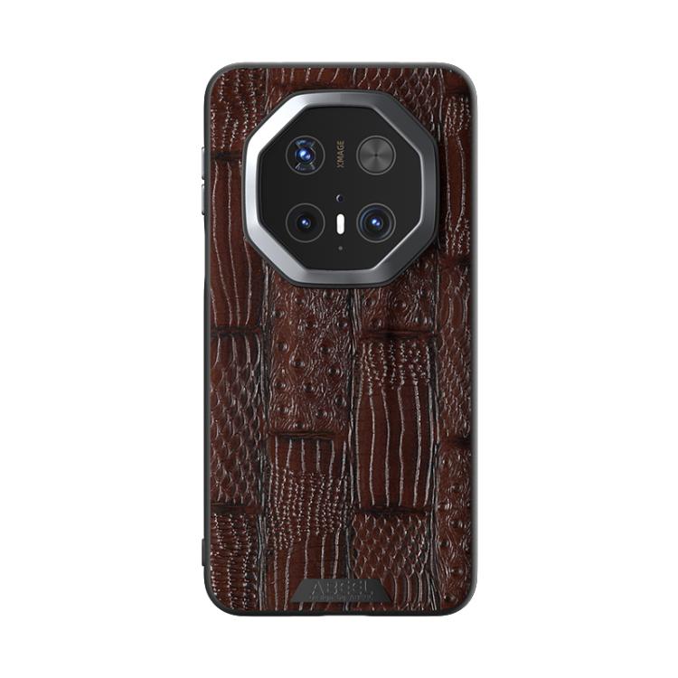 For Huawei Mate 70 RS Ultimate ABEEL Beast Pattern 6D Micro-Embossed Genuine Leather Phone Case
