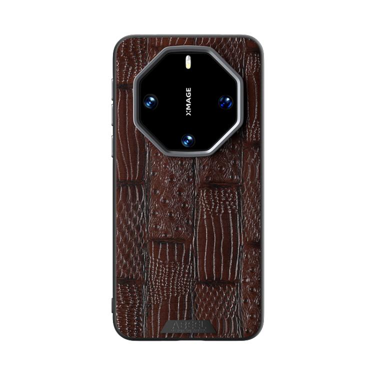For Huawei Mate 60 RS Ultimate ABEEL Beast Pattern 6D Micro-Embossed Genuine Leather Phone Case
