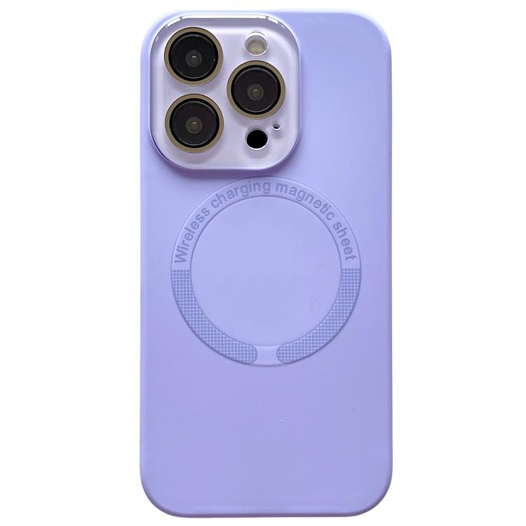 For iPhone 16 Pro Max Small Window Acrylic Glass Lens MagSafe Silicone Phone Case