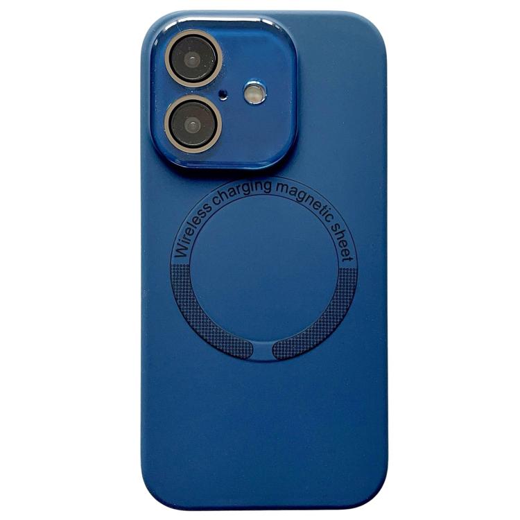 For iPhone 16 Plus Small Window Acrylic Glass Lens MagSafe Silicone Phone Case