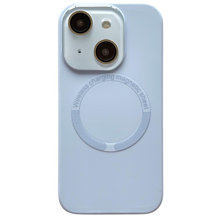 For iPhone 15 Small Window Acrylic Glass Lens MagSafe Silicone Phone Case