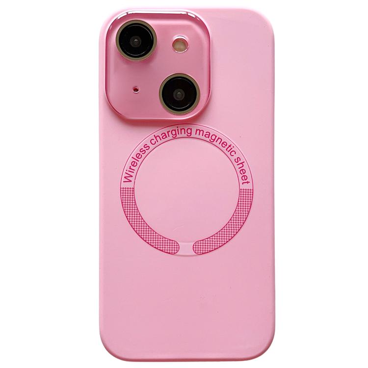 For iPhone 15 Small Window Acrylic Glass Lens MagSafe Silicone Phone Case