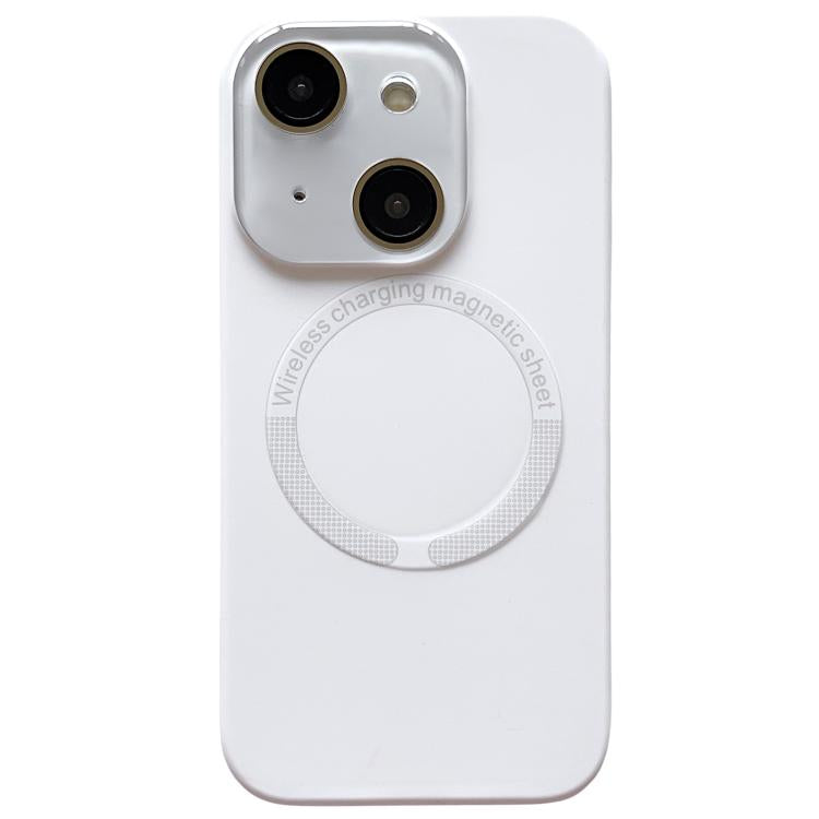 For iPhone 15 Small Window Acrylic Glass Lens MagSafe Silicone Phone Case