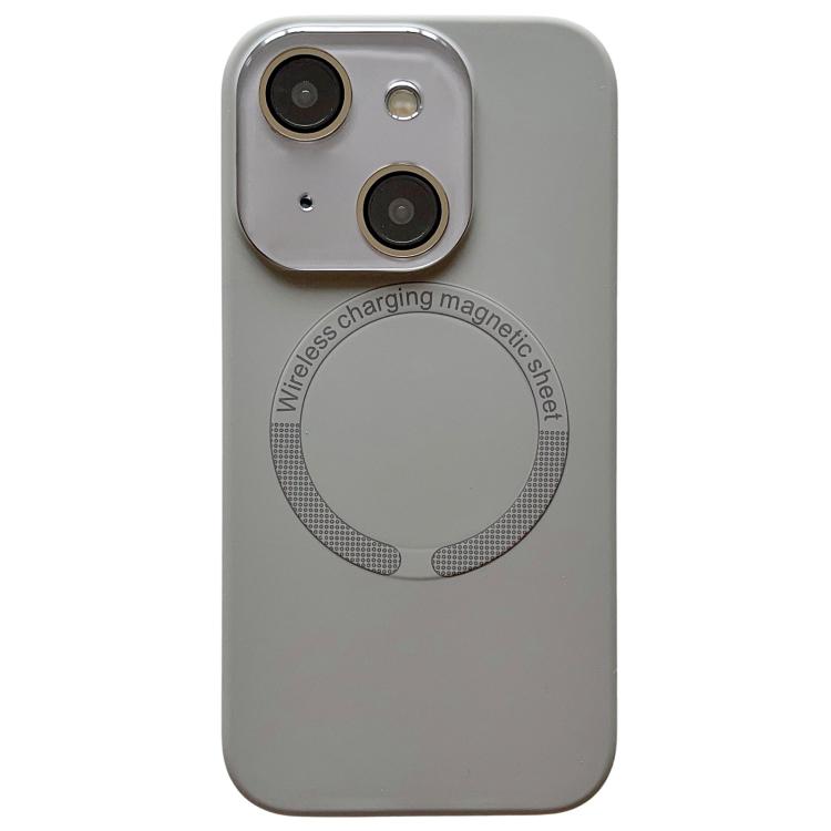 For iPhone 15 Small Window Acrylic Glass Lens MagSafe Silicone Phone Case