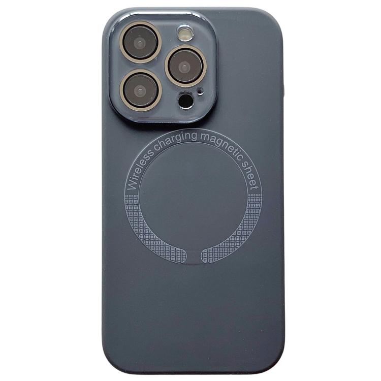 For iPhone 14 Pro Max Small Window Acrylic Glass Lens MagSafe Silicone Phone Case