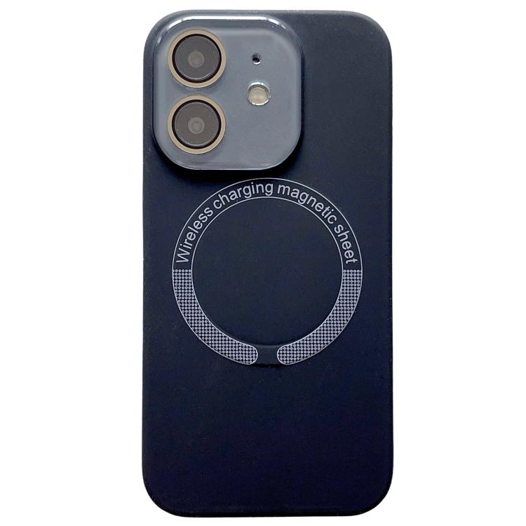 For iPhone 12 Small Window Acrylic Glass Lens MagSafe Silicone Phone Case