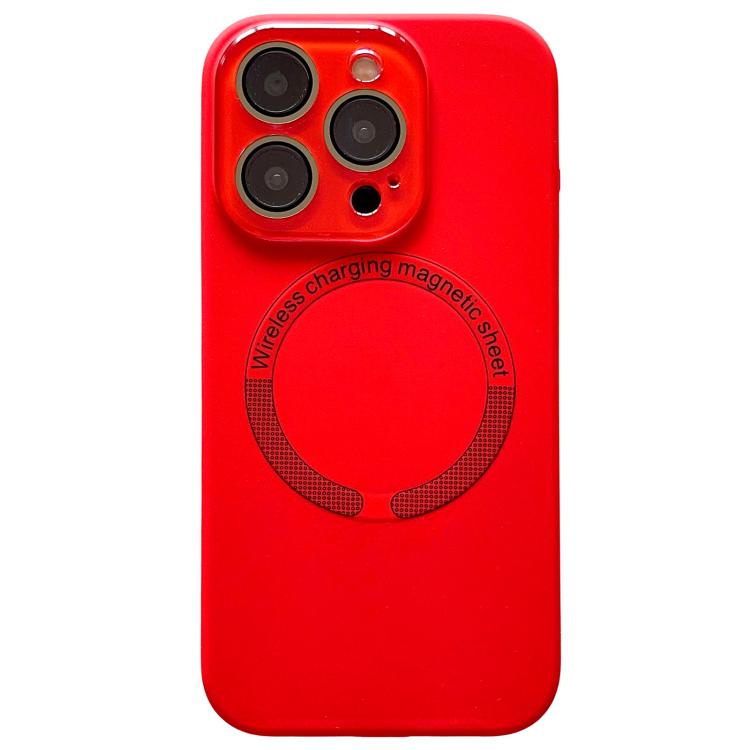 For iPhone 12 Pro Max Small Window Acrylic Glass Lens MagSafe Silicone Phone Case