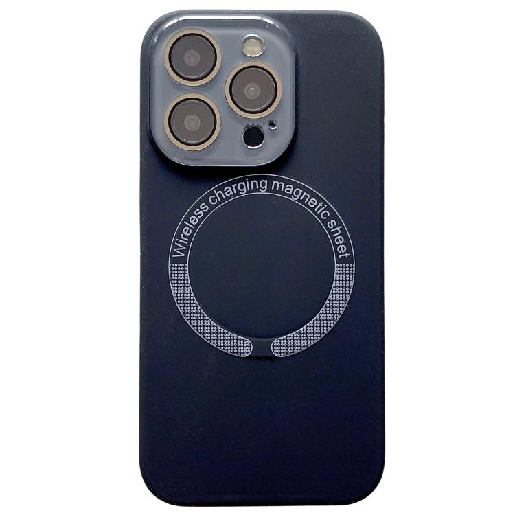 For iPhone 12 Pro Small Window Acrylic Glass Lens MagSafe Silicone Phone Case
