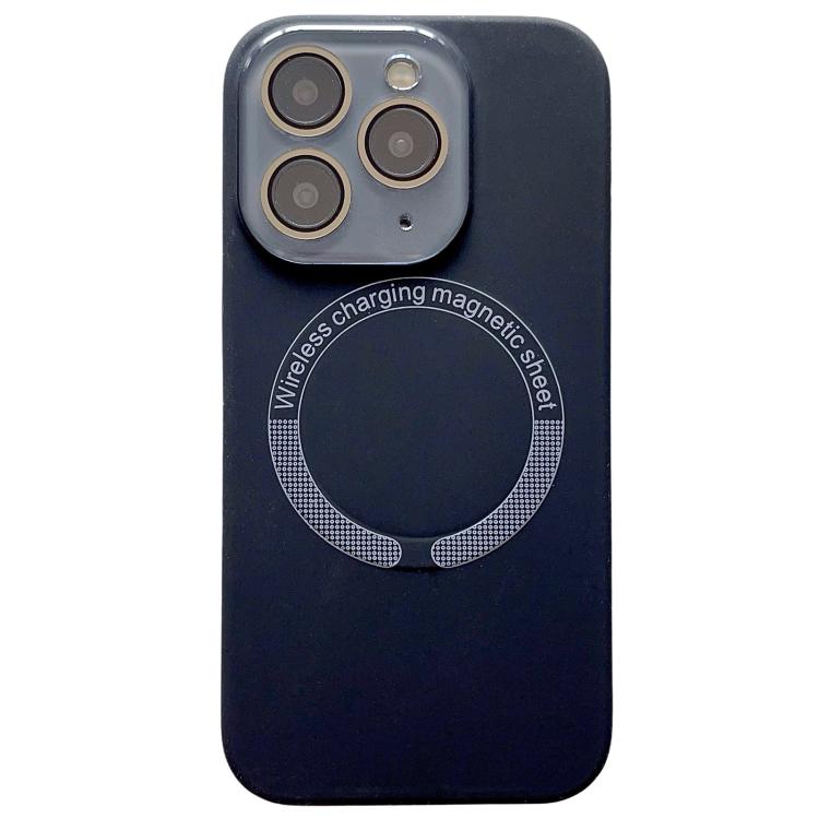 For iPhone 11 Pro Small Window Acrylic Glass Lens MagSafe Silicone Phone Case