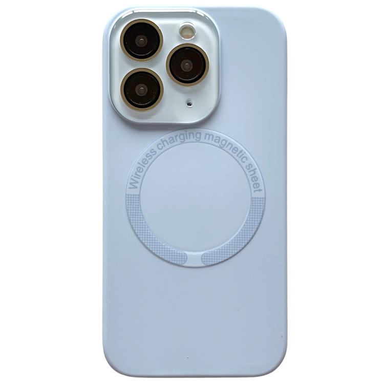 For iPhone 11 Pro Max Small Window Acrylic Glass Lens MagSafe Silicone Phone Case