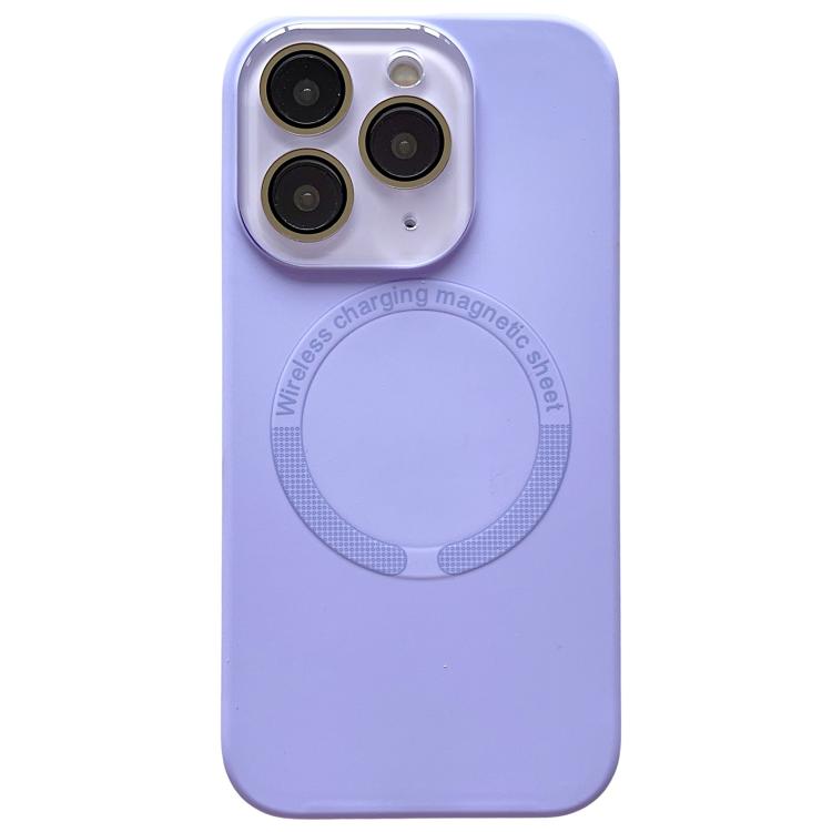 For iPhone 11 Pro Max Small Window Acrylic Glass Lens MagSafe Silicone Phone Case