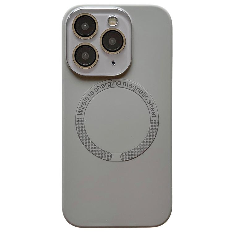 For iPhone 11 Pro Max Small Window Acrylic Glass Lens MagSafe Silicone Phone Case