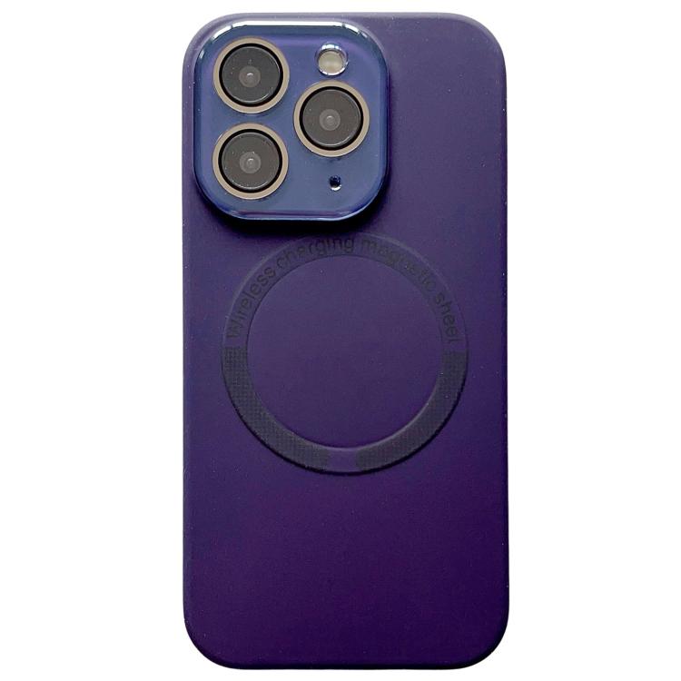 For iPhone 11 Pro Max Small Window Acrylic Glass Lens MagSafe Silicone Phone Case