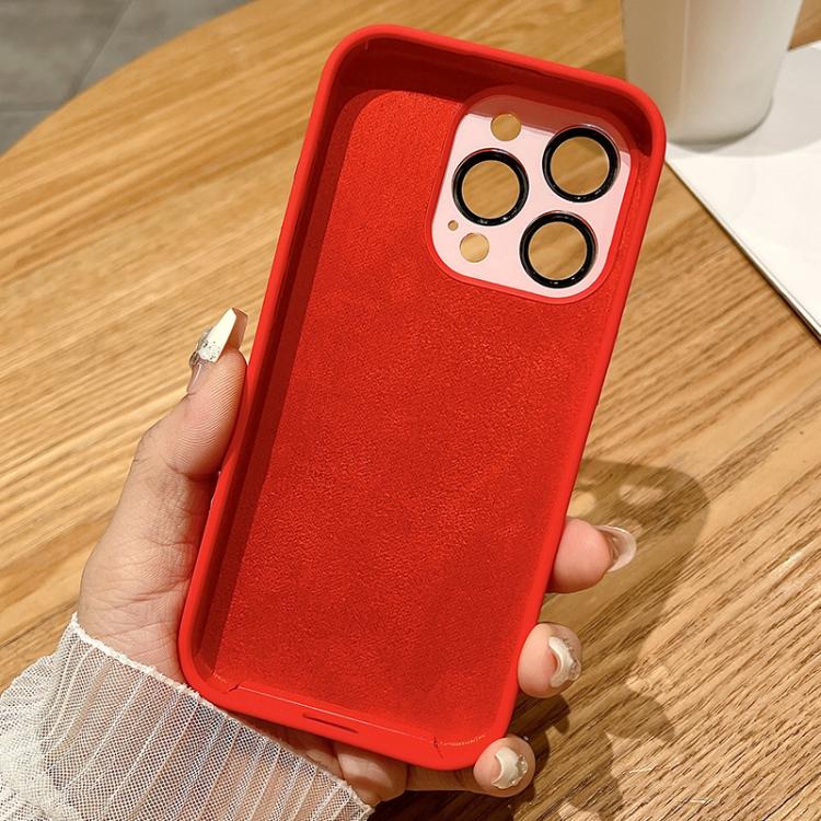 For iPhone 16 Pro Max Small Window Acrylic Glass Lens MagSafe Silicone Phone Case