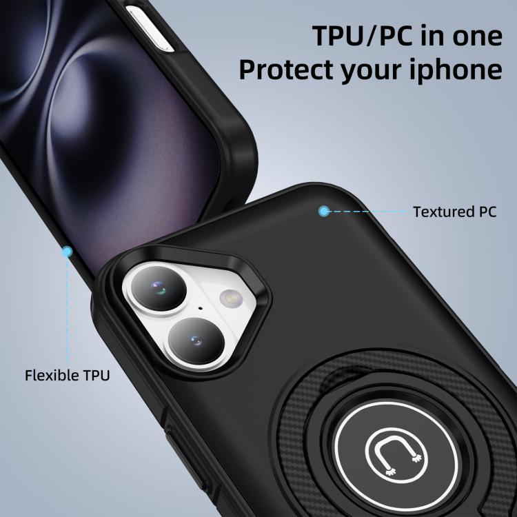 For iPhone 16 Ring Holder Magnetic Phone Case