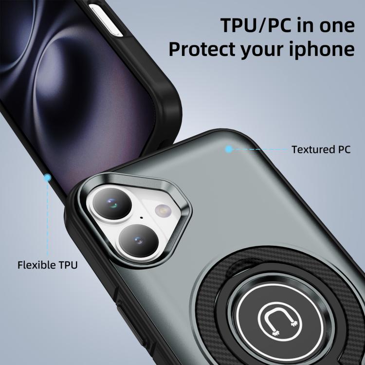 For iPhone 16 Ring Holder Magnetic Phone Case