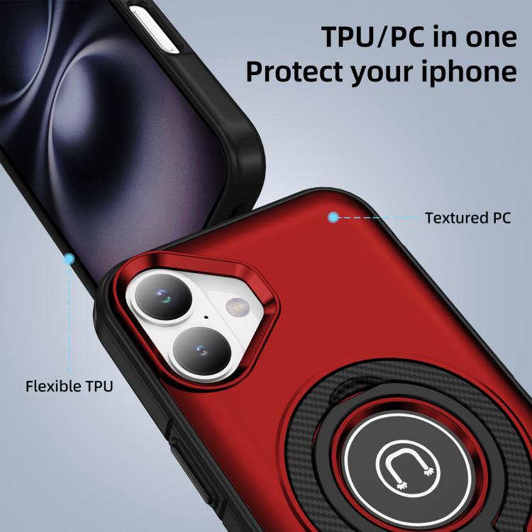 For iPhone 16 Plus Ring Holder Magnetic Phone Case