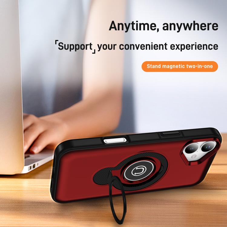 For iPhone 16 Plus Ring Holder Magnetic Phone Case