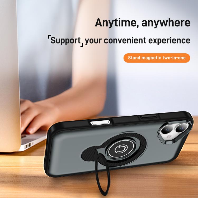 For iPhone 16 Plus Ring Holder Magnetic Phone Case
