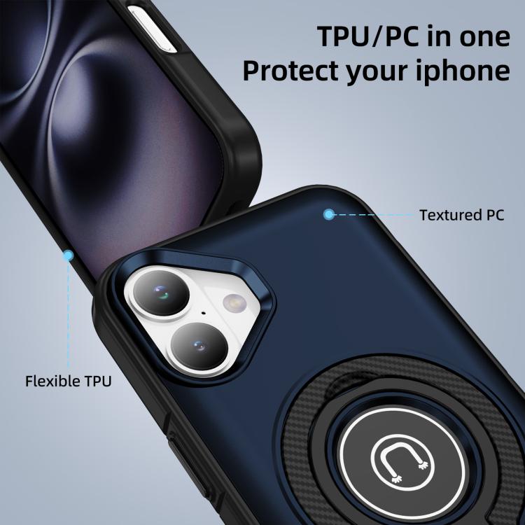 For iPhone 16 Plus Ring Holder Magnetic Phone Case