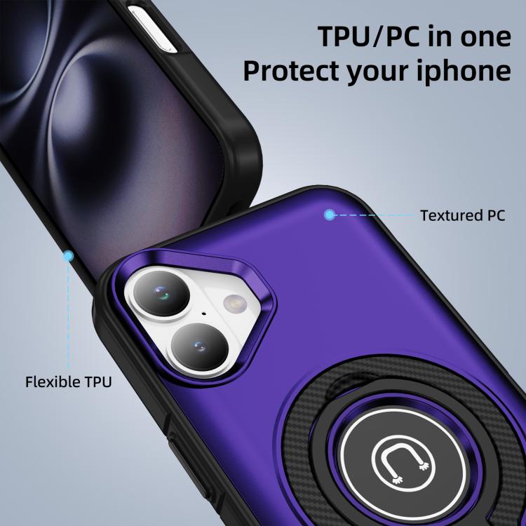 For iPhone 16 Plus Ring Holder Magnetic Phone Case