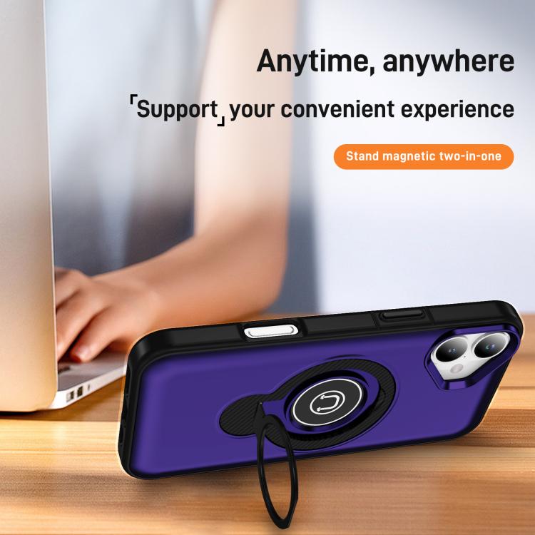 For iPhone 16 Plus Ring Holder Magnetic Phone Case