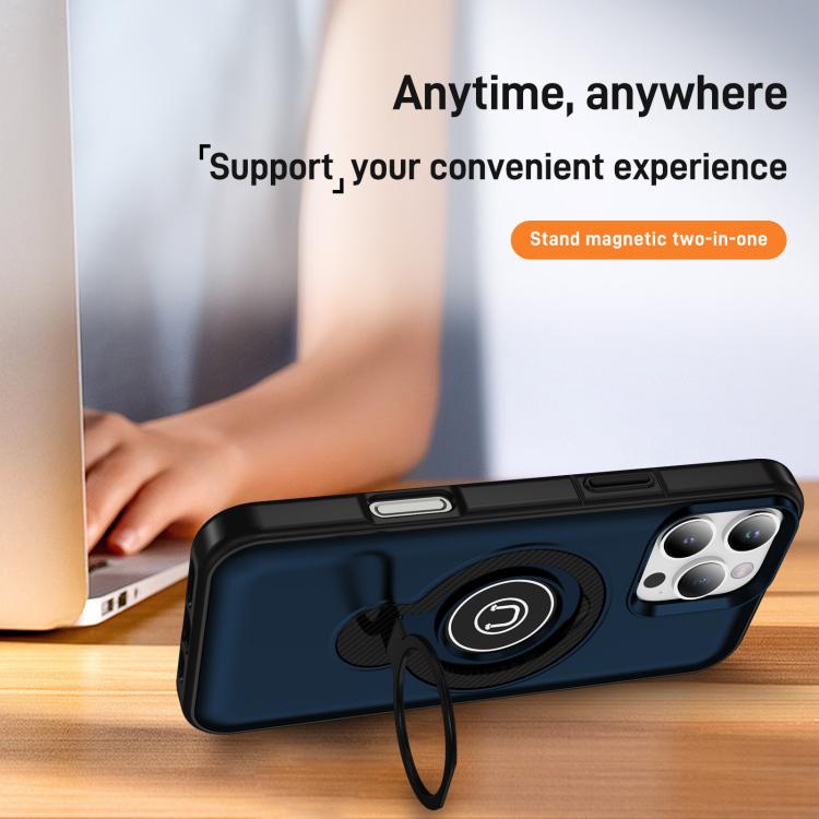For iPhone 16 Pro Ring Holder Magnetic Phone Case