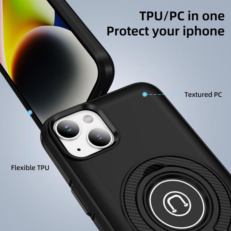 For iPhone 14 Plus Ring Holder Magnetic Phone Case