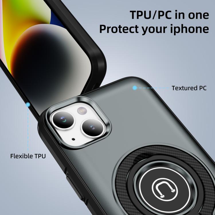 For iPhone 14 Plus Ring Holder Magnetic Phone Case
