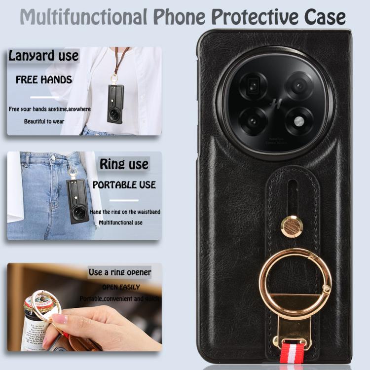 For OPPO Find N5 Wristband Leather Back Phone Case