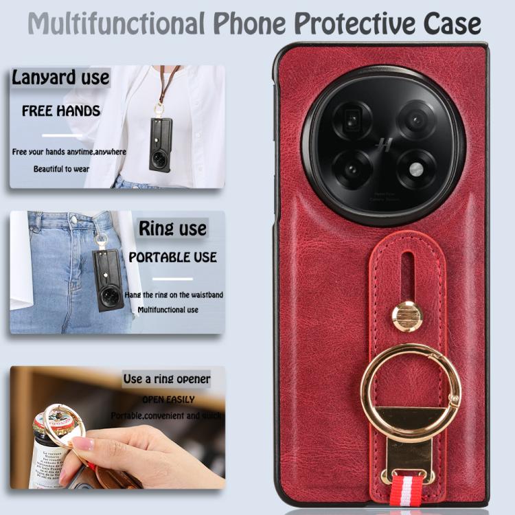 For OPPO Find N5 Wristband Leather Back Phone Case