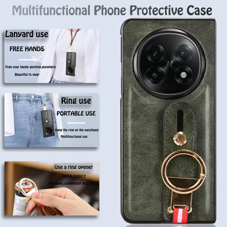 For OPPO Find N5 Wristband Leather Back Phone Case