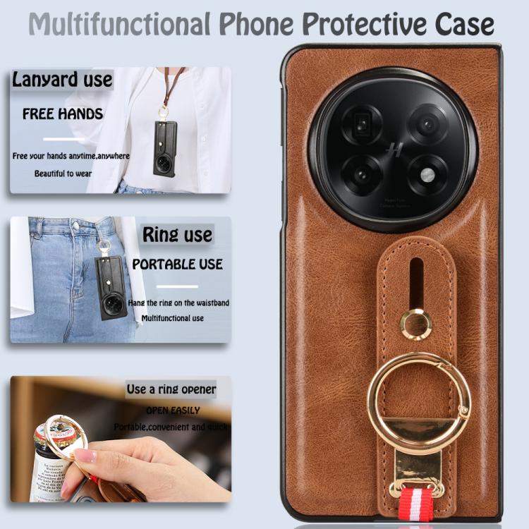 For OPPO Find N5 Wristband Leather Back Phone Case