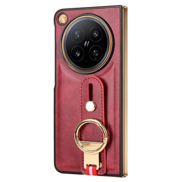 For OPPO Find N6 Wristband Leather Back Phone Case