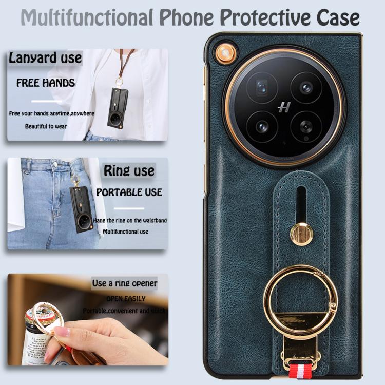 For OPPO Find N6 Wristband Leather Back Phone Case