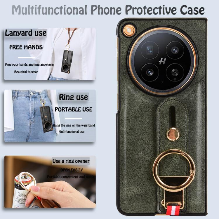 For OPPO Find N6 Wristband Leather Back Phone Case
