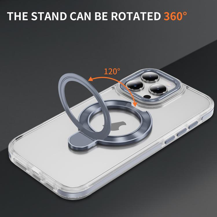 For iPhone 16 Pro Max Two Color TPU Hybrid Acrylic MagSafe Magnetic Holder Phone Case