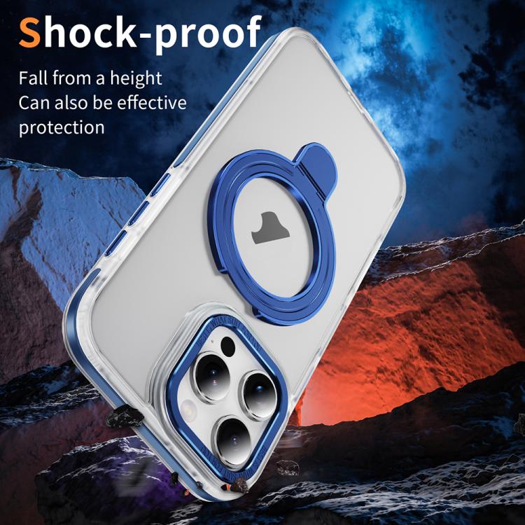 For iPhone 16 Pro Max Two Color TPU Hybrid Acrylic MagSafe Magnetic Holder Phone Case