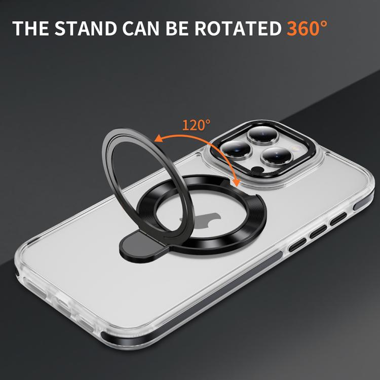 For iPhone 16 Pro Two Color TPU Hybrid Acrylic MagSafe Magnetic Holder Phone Case