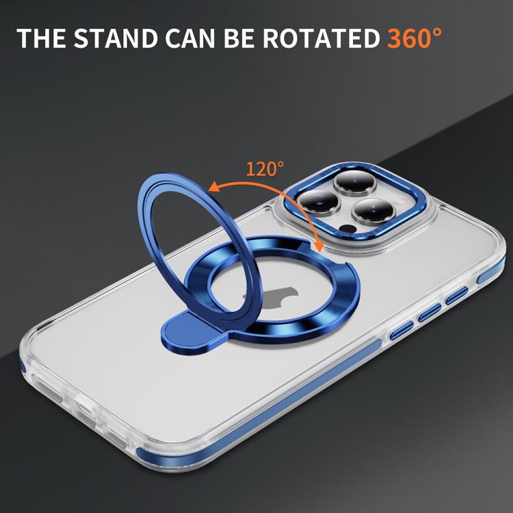 For iPhone 16 Pro Two Color TPU Hybrid Acrylic MagSafe Magnetic Holder Phone Case