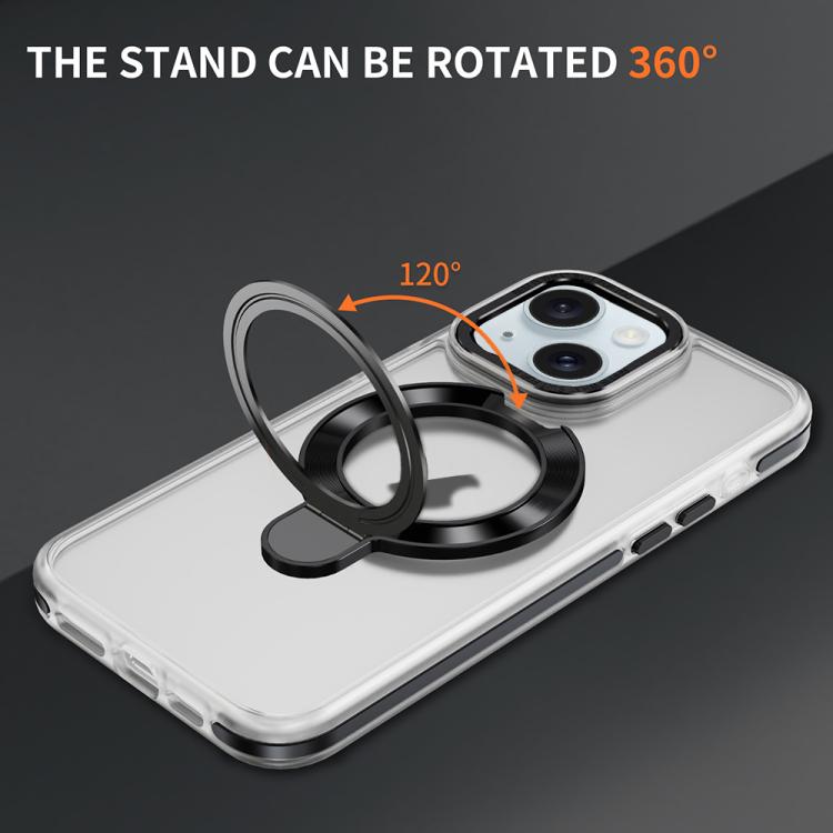 For iPhone 14 Plus Two Color TPU Hybrid Acrylic MagSafe Magnetic Holder Phone Case