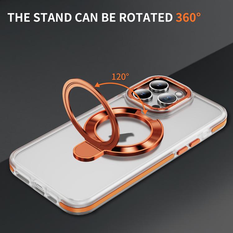 For iPhone 14 Pro Two Color TPU Hybrid Acrylic MagSafe Magnetic Holder Phone Case