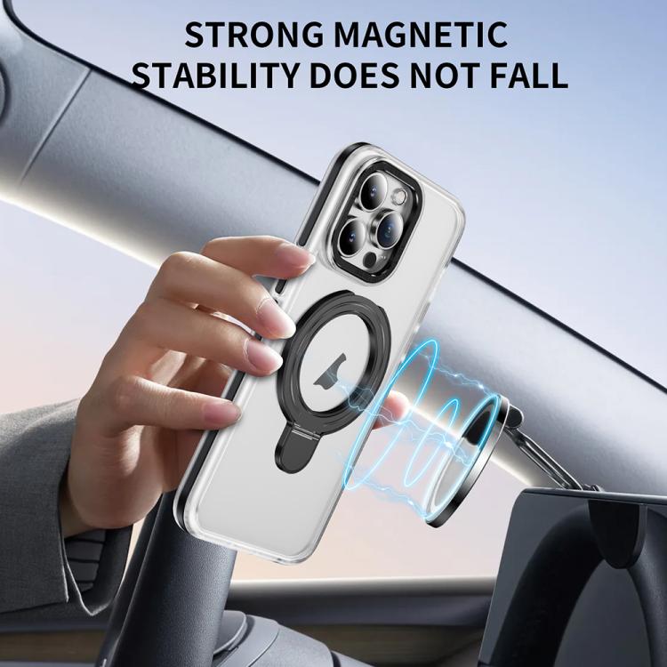 For iPhone 14 Pro Two Color TPU Hybrid Acrylic MagSafe Magnetic Holder Phone Case