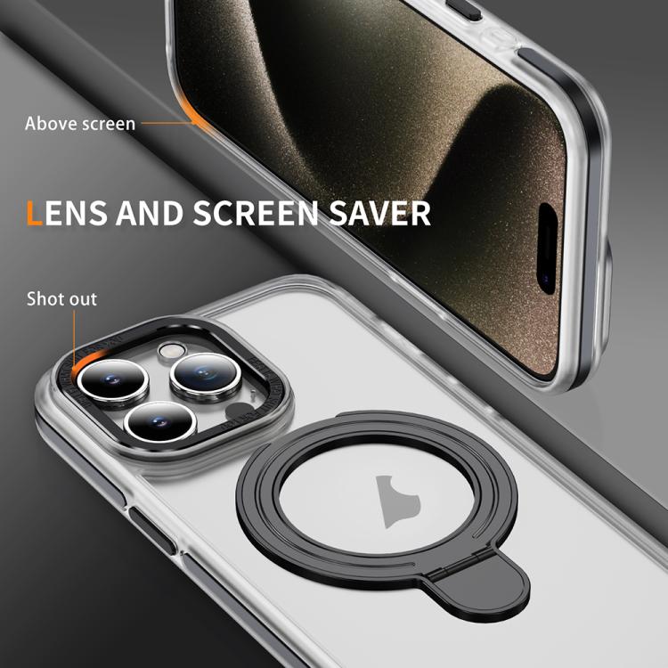 For iPhone 14 Pro Max Two Color TPU Hybrid Acrylic MagSafe Magnetic Holder Phone Case