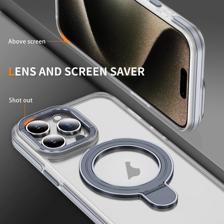 For iPhone 14 Pro Max Two Color TPU Hybrid Acrylic MagSafe Magnetic Holder Phone Case