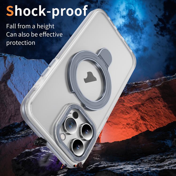 For iPhone 14 Pro Max Two Color TPU Hybrid Acrylic MagSafe Magnetic Holder Phone Case