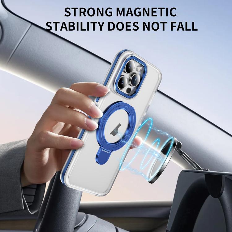 For iPhone 14 Pro Max Two Color TPU Hybrid Acrylic MagSafe Magnetic Holder Phone Case